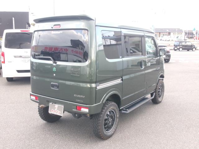 エブリイ ジョインターボ　社外ナビ　ＢＴ　フルセグ　Ｂカメラ　オートライト　ＡＣ　ＥＴＣ　クリアランスソナー　電格ミラー　衝突軽減ブレーキ　横滑り防止　車線逸脱防止装置　バンパーガード　リフトアップ　１４インチ社外アルミ（40枚目）