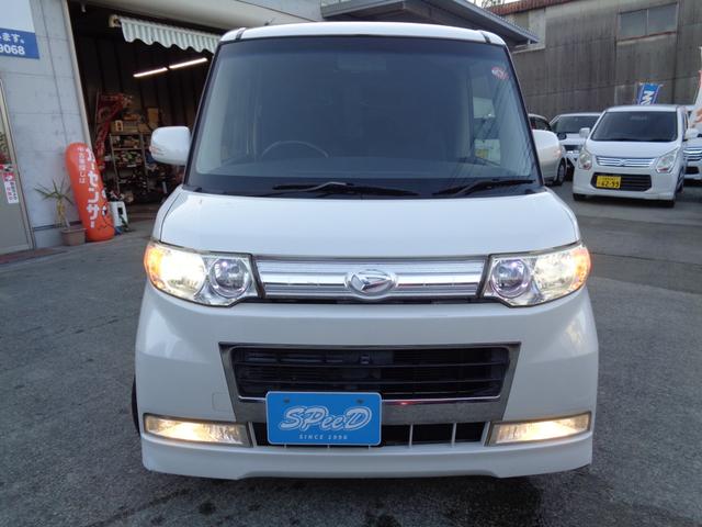 タント カスタムXリミテッド ・当店買取・車検整備付き・ミラクルオープンドア・片側パワスラ・社外メモリーナビ・ワンセグ・Bluetooth・ETC・HID・フォグ・革巻きステアリング・純正14インチアルミホイール・ウインカーミラー(2枚目)