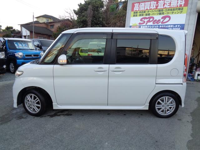 タント カスタムXリミテッド ・当店買取・車検整備付き・ミラクルオープンドア・片側パワスラ・社外メモリーナビ・ワンセグ・Bluetooth・ETC・HID・フォグ・革巻きステアリング・純正14インチアルミホイール・ウインカーミラー(4枚目)