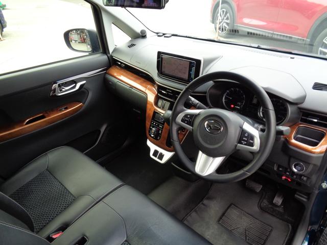 ムーヴ カスタム　ＲＳ　ハイパーリミテッドＳＡＩＩＩ　・当店買取・車検整備付き・ワンオーナー・ＳＡ３・ターボ・社外メモリーナビ・フルセグ・全周囲モニター・ハーフレザーシート・木目調パネル・ＬＥＤヘッドライト・ミラー型前後ドラレコ・後席５面フィルム（7枚目）