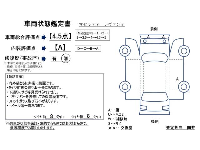 レヴァンテ Ｓグランスポーツ　ネリッシモパッケージ　評価書付　全方位カメラ　カープレイ　レーダークルーズ　シートベンチレーション　後席モニター２台　走行中ＴＶＯＫ　サンルーフ　２１インチＡＷ　レッドキャリパー　ＥＴＣ　スマートキー×２　ＤＶＤプレイヤー（2枚目）
