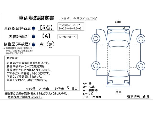 ヤリスクロス ハイブリッドＺ　評価書付　ワンオーナー　ディスプレイオーディオ　全方位カメラ　ドラレコ　シートヒーター　スマートキー　ハーフレザーシート　ビルトインＥＴＣ　純正１８インチＡＷ　レーダークルーズ　コーナーセンサー（2枚目）