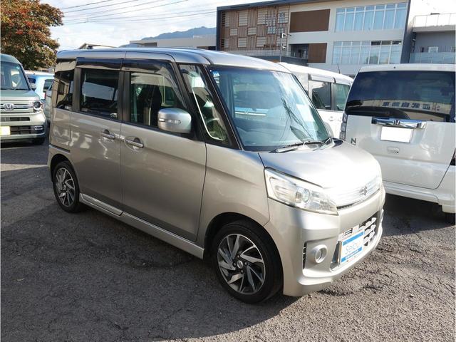 スペーシアカスタム ＴＳ　ＥＴＣ　バックカメラ　両側電動スライドドア　ナビ　ＴＶ　オートライト　ＨＩＤ　スマートキー　アイドリングストップ　電動格納ミラー　ベンチシート　ＣＶＴ　盗難防止システム　ＡＢＳ　アルミホイール（14枚目）