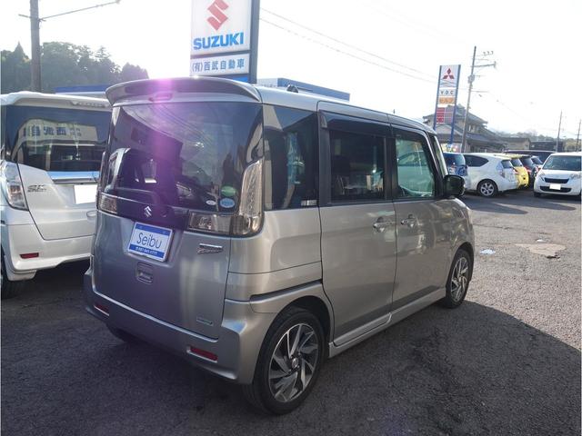 スペーシアカスタム ＴＳ　ＥＴＣ　バックカメラ　両側電動スライドドア　ナビ　ＴＶ　オートライト　ＨＩＤ　スマートキー　アイドリングストップ　電動格納ミラー　ベンチシート　ＣＶＴ　盗難防止システム　ＡＢＳ　アルミホイール（16枚目）