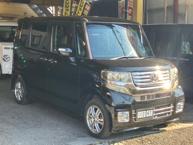 N-BOXカスタム G・Lパッケージ 車検満了日R9年5月 メモリーナビ フルセグTV DVD再生 CD Bluetoothオーディオ 両側スライドドア 左側電動スライドドア HID キーレスエントリー スマートキー アイドリングストップ(3枚目)