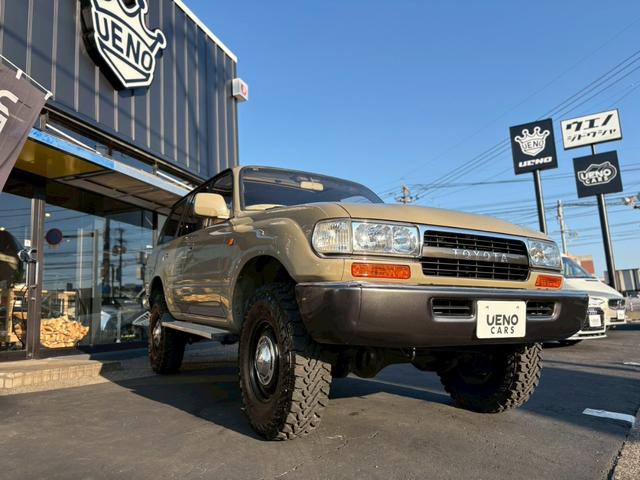 ランドクルーザー80 オートエアコン 電動格納ミラー シートヒーター レザー調シートカバー ナビ パワーウィンドウ パワーステアリング 4WD(4枚目)