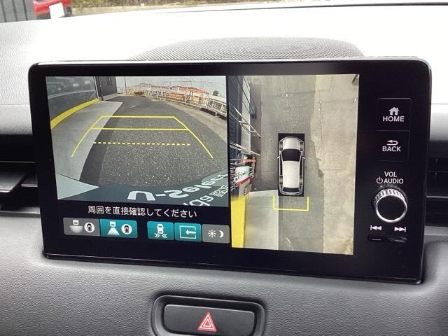 ヴェゼル ｅ：ＨＥＶＺ　純正メモリーナビ　ドラレコ　全周囲カメラ　Ｓヒータ　地デジフルセグＴＶ　定期点検記録簿　電動テールゲート　サイドエアバッグ　後カメラ　前後障害物センサー　横滑防止装置　エアコン　ＬＥＤヘットライト（12枚目）