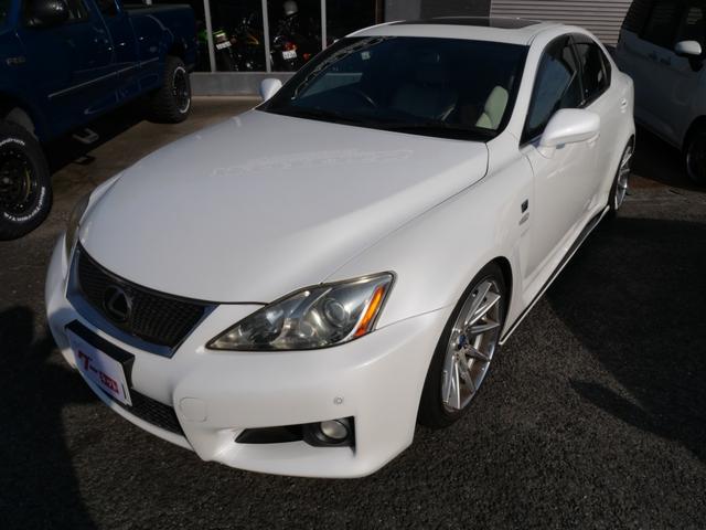 ＩＳ Ｆ ベースグレード　本革パワーシート　シートヒーター　スマートキー　プッシュスタート　ナビ　バックモニター　マークレビンソンオーディオ　社外１９インチアルミホイール　車高調（2枚目）