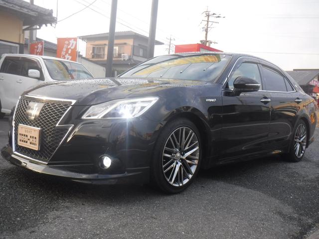 クラウンハイブリッド アスリートＧ　モデリスタＦスポ・純正ＳＤナビ・ＣＤ録音・ＤＶＤ再生・フルセグＴＶ・Ｂカメラ・Ｂｌｕｅｔｏｏｔｈ・黒革ＰＷ・サンルーフ・プリクラ・クリソナ・クルコン・１８ＡＷ・スマートキー・ＥＴＣ・電格ミラー・車高調（8枚目）