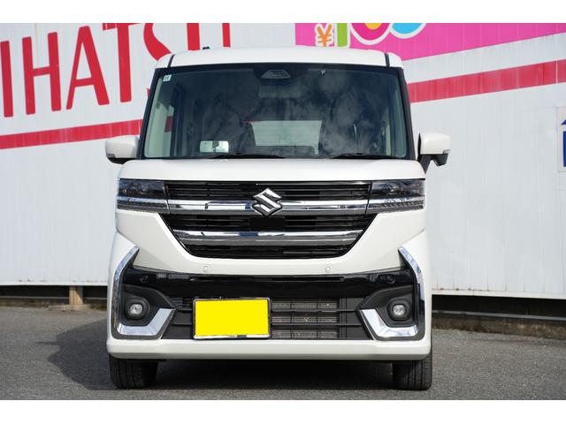 スペーシアカスタム ハイブリッドXS ユーザー買取 新品純正フロアマット ドアバイザー 純正アルミホイール 電格ミラー キーフリー LED 両側パワースライドドア 前席シートヒーター ステアリングヒーター USB端子(2枚目)