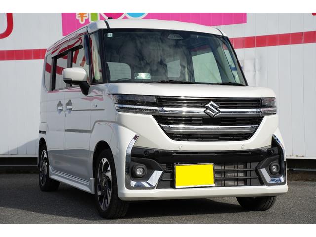 スペーシアカスタム ハイブリッドXS ユーザー買取 新品純正フロアマット ドアバイザー 純正アルミホイール 電格ミラー キーフリー LED 両側パワースライドドア 前席シートヒーター ステアリングヒーター USB端子(6枚目)