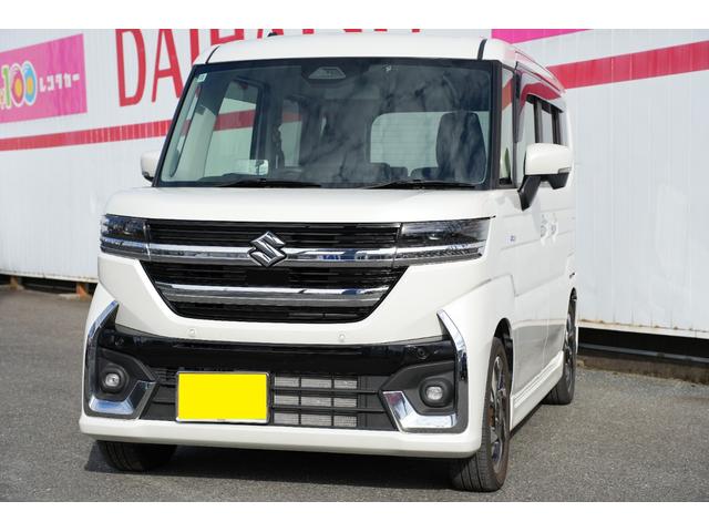 スペーシアカスタム ハイブリッドXS ユーザー買取 新品純正フロアマット ドアバイザー 純正アルミホイール 電格ミラー キーフリー LED 両側パワースライドドア 前席シートヒーター ステアリングヒーター USB端子(7枚目)