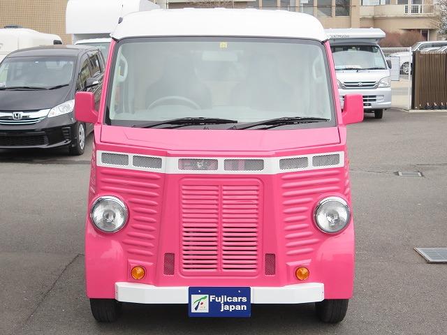 移動販売車 キッチンカー フレンチバス仕様 オールペイント ケータリングカー 8ナンバー エアロパーツ 販売用テーブル 2槽シンク 給排水タンク 3連収納ボックス 100Vコンセント 運転席背板 キーレス(3枚目)