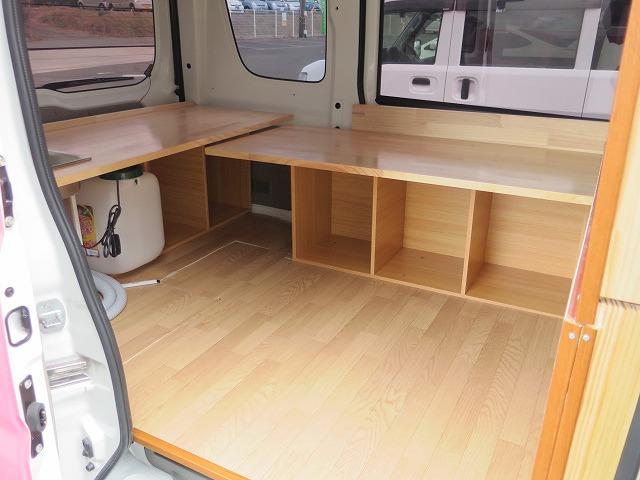移動販売車 キッチンカー フレンチバス仕様 オールペイント ケータリングカー 8ナンバー エアロパーツ 販売用テーブル 2槽シンク 給排水タンク 3連収納ボックス 100Vコンセント 運転席背板 キーレス(15枚目)