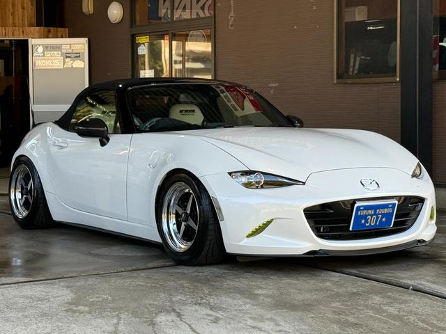 ロードスター Sスペシャルパッケージ ラッシュ車高調/15インチWORKエクイップ/ラビッシュマフラー/78WORKSクリアテール/グッドガン&WORKコラボフルバケカワイ製作シートレール/グッドガン羽&ステアリング/ナビ/TV/Bカメラ(2枚目)