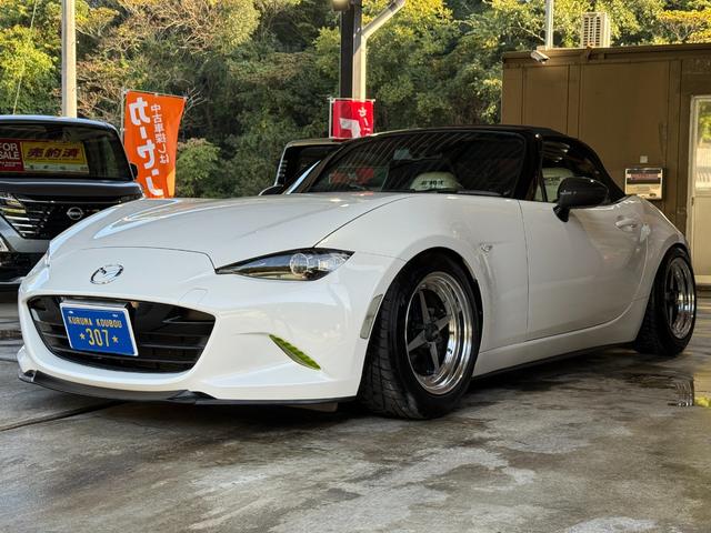 ロードスター Sスペシャルパッケージ ラッシュ車高調/15インチWORKエクイップ/ラビッシュマフラー/78WORKSクリアテール/グッドガン&WORKコラボフルバケカワイ製作シートレール/グッドガン羽&ステアリング/ナビ/TV/Bカメラ(4枚目)