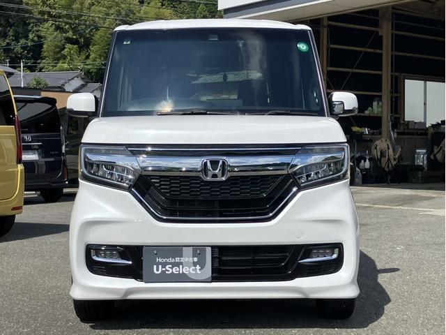 Ｎ－ＢＯＸカスタム Ｇ・ＥＸターボホンダセンシング　純正８型ナビ／前後ドラレコ／両側ＰＳＤ／助手席ロングスライドシート／Ｂカメラ／ＥＴＣ／１オーナー車　半革　電動格納ドアミラー　車線逸脱防止　ブルートゥースオーディオ　禁煙　Ｒカメ　前席シートヒーター（2枚目）