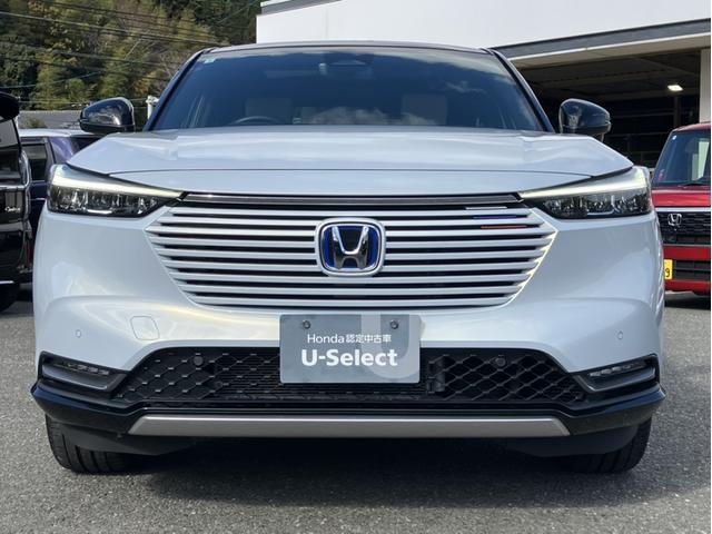 ヴェゼル ｅ：ＨＥＶＰＬａＹ　Ｈコネクトナビ／ムーンルーフ／ＢＳＭ／ＥＴＣ２．０／Ｂカメラ／Ｐセンサー／シートヒーター／１オーナー車　衝突被害軽減ブレーキ　カーテンエアバッグ　盗難防止装置　アイドルストップ　ＡＢＳ　ＥＳＣ　禁煙（2枚目）