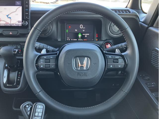 N-BOXカスタム ターボ Gathers9型ナビ/前後ドラレコ/マルチビュー/両側PSD/Bカメラ/シートヒーター オートミラー Bluetooth対応 クリソナ ナビ&TV AUTOライト ハーフレザ 車線逸脱警告 自動追従(28枚目)