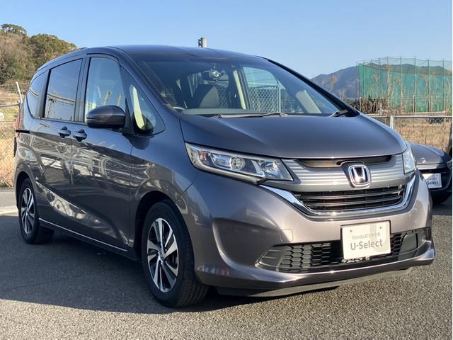 フリード Ｇ・ホンダセンシング　Ｓパケ／Ｃパケ／７人乗り／社外７型ナビ／前方ドラレコ／Ｂカメラ／半革シート／１５インチアルミ／１オーナー車　フルセグ地デジ　点検記録簿　追従走行　電動ミラー　サイドエアバッグ　ワンオーナー車　ＬＫＡ（3枚目）