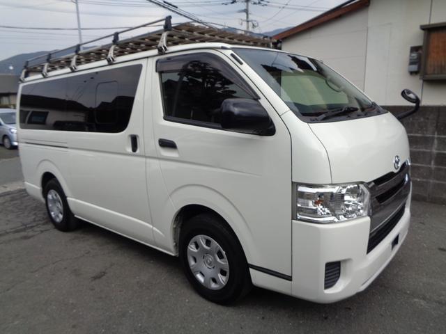 ハイエースバン ロングＤＸ　ＧＬパッケージ　５ドア３０００ｃｃディーゼルターボ禁煙１オーナー６人乗　純正ナビ　フルセグ　ＤＶＤ再　Ｂｌｕｅｔｏｏｔｈ　Ｂカメラ　ＥＴＣ　純ＬＥＤヘッド　電格ミラー　ルーフキャリア＆リアラダー　ガラスフィルム施工（5枚目）