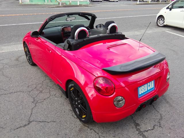 コペン アクティブトップ 社外マフラー 社外15インチアルミホイール HDDナビ フルセグTV Bluetooth CD/DVD再生 LEDライト フォグランプ ターボ エアコン パワーステアリング パワーウィンドウ ABS(40枚目)