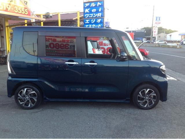 タント カスタムX 両側電動スライドドア Bカメラ ナビTV Bluetooth CD/DVD 車線逸脱警報 軽減ブレーキ 横滑り防止 アイドリングストップ オートLEDライト フォグ 両席ヒーター付ハーフレザーシート(3枚目)