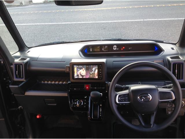 タント カスタムX 両側電動スライドドア Bカメラ ナビTV Bluetooth CD/DVD 車線逸脱警報 軽減ブレーキ 横滑り防止 アイドリングストップ オートLEDライト フォグ 両席ヒーター付ハーフレザーシート(5枚目)