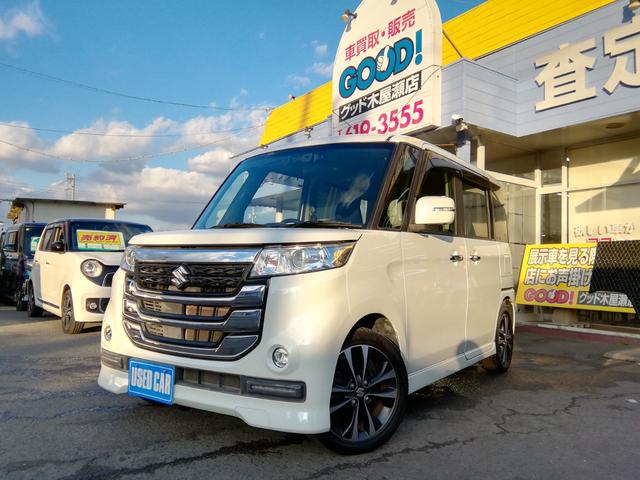 スペーシアカスタムＺ ターボ　走行４６９００ｋｍ　両側スライド左側電動　ナビＴＶ　Ｂｌｕｅｔｏｏｔｈ　ＣＤ／ＤＶＤ再生　車線逸脱警報　衝突軽減ブレーキ　横滑り防止　アイドリングストップ　オートＨＩＤライト　フォグ　１５インチＡＷ（26枚目）