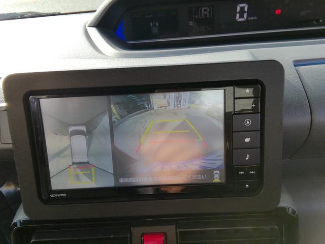 タント カスタムＸスタイルセレクション　両側電動スライドドア　全方位カメラ　ナビＴＶ　Ｂｌｕｅｔｏｏｔｈ　車線逸脱警報　衝突軽減ブレーキ　横滑り防止　パーキングアシスト　両席ヒーター付ハーフレザーシート　１４インチＡＷ　プッシュスタート（3枚目）