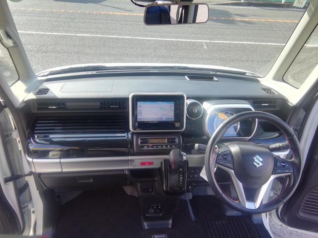 スペーシアカスタム ハイブリッドＸＳ　両側電動スライドドア　車線逸脱警報　パーキングアシスト　衝突軽減ブレーキ　横滑り防止　アイドリングストップ　ＳＤナビ　フルセグＴＶ　電動格納ミラー　クルーズコントロール　１５インチＡＷ　Ｐスタート（6枚目）