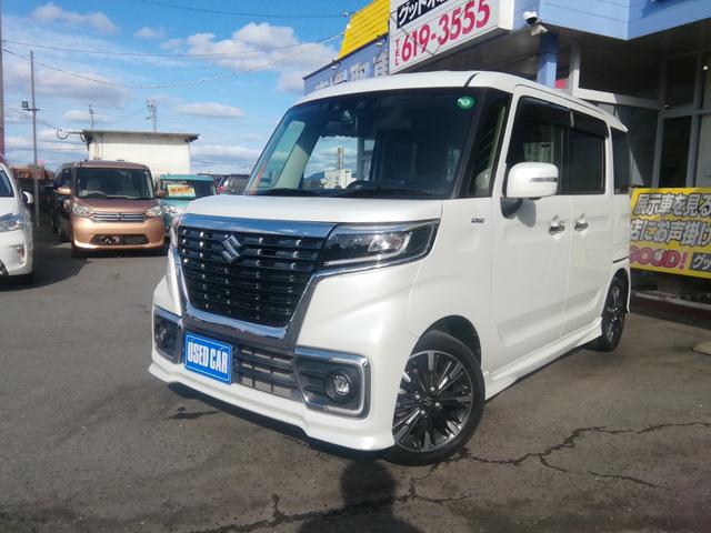 スペーシアカスタム ハイブリッドＸＳ　両側電動スライドドア　車線逸脱警報　パーキングアシスト　衝突軽減ブレーキ　横滑り防止　アイドリングストップ　ＳＤナビ　フルセグＴＶ　電動格納ミラー　クルーズコントロール　１５インチＡＷ　Ｐスタート（42枚目）