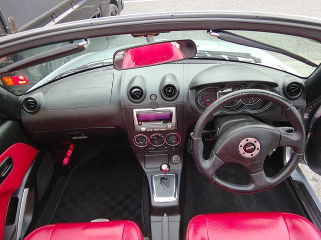 コペン アクティブトップ 両席ヒーター付赤革シート MOMOステアリング CD再生 ラジオ フォグランプ 14インチアルミホイール キーレス ターボ タイミングチェーン エアコン パワーステアリング パワーウィンドウ ABS(8枚目)