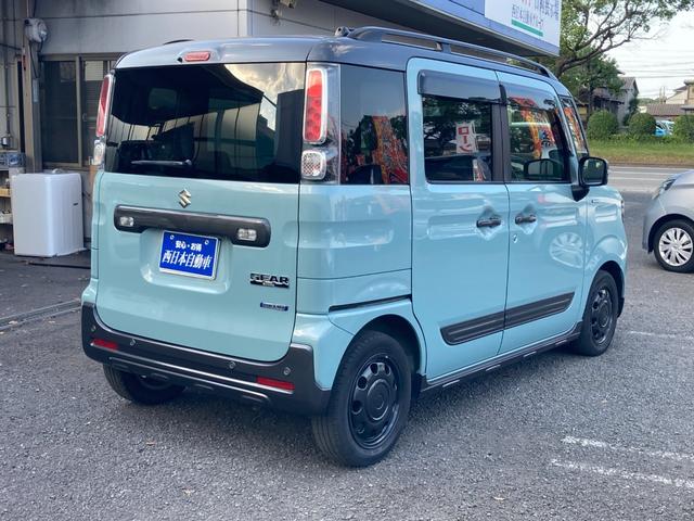 スペーシアギア ハイブリッドXZ 衝突軽減ブレーキ 車線逸脱アラート クリアランスソナー デュアルスイッチ付き両側PW シートバックテーブル サンシェード リアシーリングファン シートヒーター フォグランプ スマートキー(4枚目)