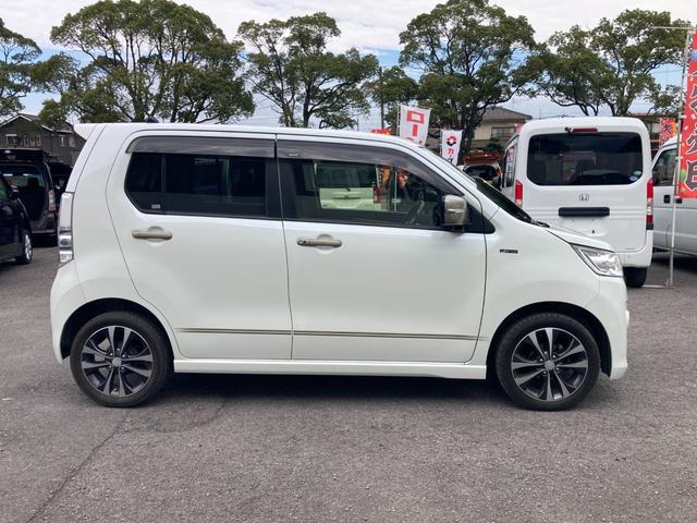 ワゴンＲスティングレー Ｊスタイル　後期モデル　特別仕様車　衝突軽減ブレーキ　前席シートヒーター　革巻きステアリングスイッチ　純正１５インチアルミホイール　オートライト　フォグランプ　ＨＩＤヘッドライト　プッシュエンジンスタート（5枚目）