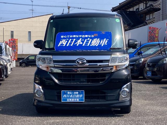 タント カスタムＸ　センターピラーレス　両側スライド片側パワースライドドア　ＥＴＣ　ＫＥＮＷＯＯＤナビ　ワンセグ　ステアリングスイッチ　オートライト　バックモニター　ロールサンシェード　スマートキー　フォグランプ（2枚目）