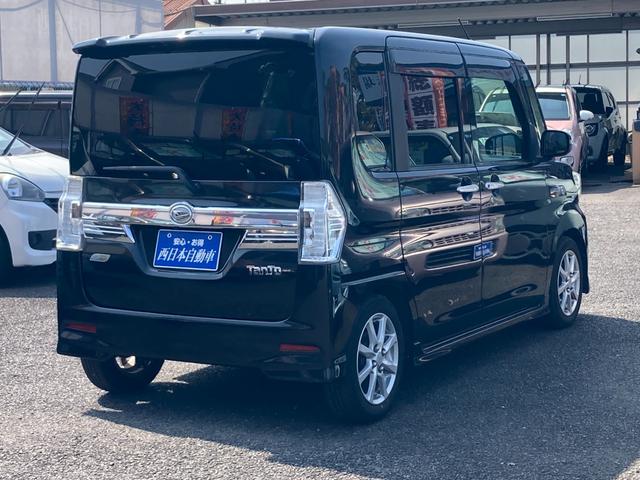 タント カスタムＸ　センターピラーレス　両側スライド片側パワースライドドア　ＥＴＣ　ＫＥＮＷＯＯＤナビ　ワンセグ　ステアリングスイッチ　オートライト　バックモニター　ロールサンシェード　スマートキー　フォグランプ（4枚目）