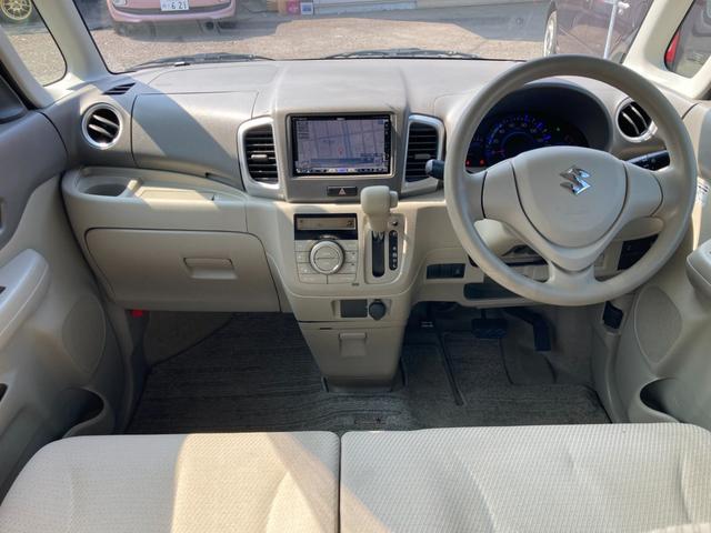 スペーシア Ｘ　後期モデル　クラリオンＨＤＤナビ　ワンセグＴＶ　ＤＶＤビデオ再生　ロールサンシェード　プッシュスタート　スマートキー　純正１４インチアルミ　助手席収納スペース　シートリフター　アイドリングストップ（6枚目）