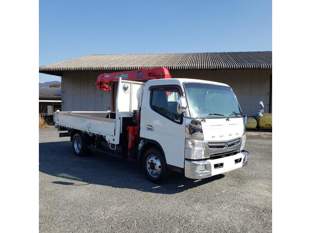 キャンター 4段ラジコン付きクレーン車 差し違いアウトリガー ICターボ 荷台鉄板張り(3枚目)