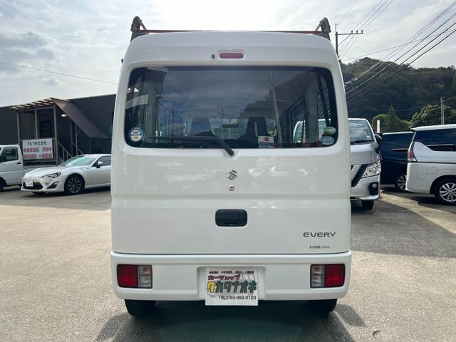 エブリイ ＰＡ　ワンオーナー　ルーフキャリア　記録簿　純正オーディオ　純正ゴムマット　バイザー　フルフラット　ヘッドライトレベライザー　集中ドアロック　取扱説明書　点検記録簿　スペアキー（5枚目）