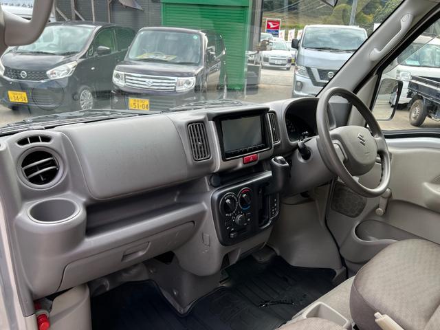 エブリイ PA 純正オーディオ 社外ナビ 地デジ視聴 Bluetooth DVD再生 ワンオーナー 2nd発進 点検記録簿 パートタイム4WD 純正ゴムマット バイザー ライトレベライザー ハイルーフ(10枚目)