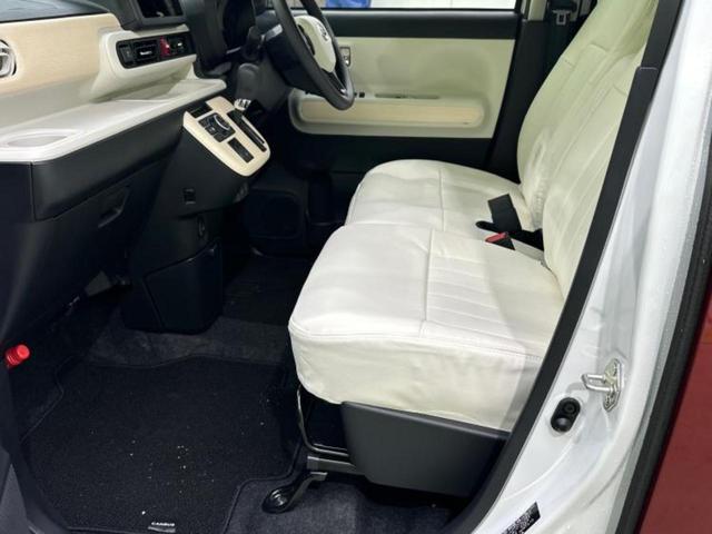 ムーヴキャンバス ストライプスＧターボ　保証書／スマートアシスト（トヨタ・ダイハツ）／両側電動スライドドア／シートヒーター　前席／車線逸脱防止支援システム／ヘッドランプ　ＬＥＤ／ＥＢＤ付ＡＢＳ／横滑り防止装置／アイドリングストップ（6枚目）