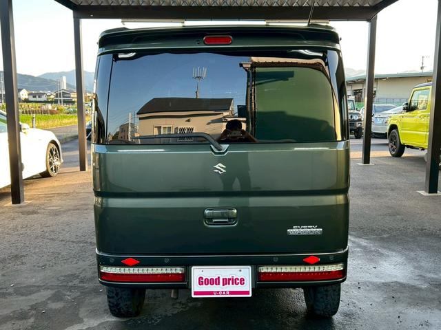 エブリイワゴン ＰＺターボ　リフトアップ　１５インチＡＷ　社外バンパー　アンダーガード　ルーフキャリア　衝突軽減ブレーキ　車線逸脱警報　オートハイビーム　電動スライドドア　ナビ　前後ドラレコ　スマートキー　ＥＴＣ　シートヒーター（5枚目）