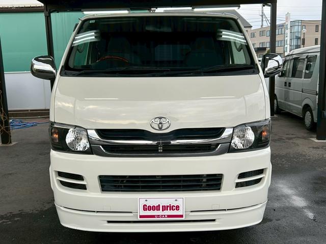 ハイエースバン ロングジャストローDXGLパック 純正エアロ 新品社外ヘッドライト ナビTV Bluetoothオーディオ バックカメラ キーレス ETC 社外ステアリング 平床 4ナンバー貨物登録 車検整備付き タイミングチェーン駆動(9枚目)