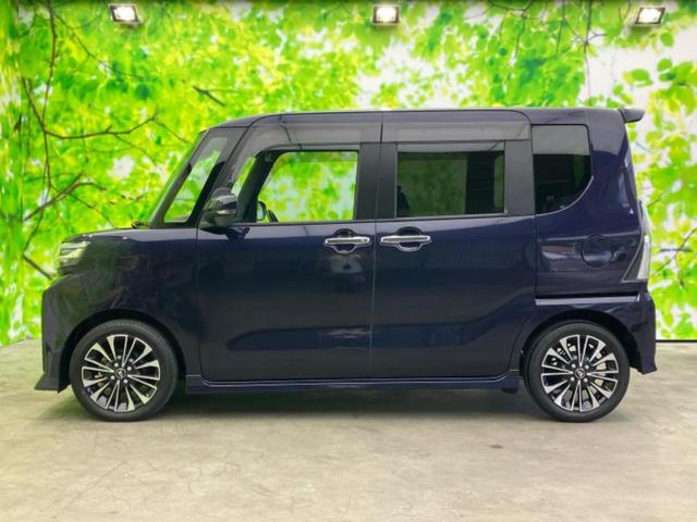 タント カスタムＲＳ　新品タイヤ／社外　８インチ　ＳＤナビ／衝突安全装置／両側電動スライドドア／シートヒーター　前席／全方位モニター／車線逸脱防止支援システム／シート　ハーフレザー／ドライブレコーダー　前後　ターボ　ＥＴＣ（2枚目）
