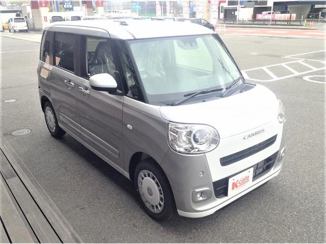 ムーヴキャンバス ストライプスＧ　両側電動スライドドア　スマートキー　衝突被害軽減ブレーキ　クリアランスソナー　アイドリングストップ　シートヒーター　ＥＣＳ　ＬＥＤヘッドライト（5枚目）