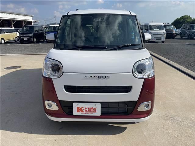 ムーヴキャンバス ストライプスＧ　届出済未使用車　衝突被害軽減ブレーキ　オートマチックハイビーム　レーンアシスト　両側電動スライドドア　アイドリングストップ　バックカメラ　盗難防止システム　寒冷地仕様　スマートキー　ベンチシート（2枚目）