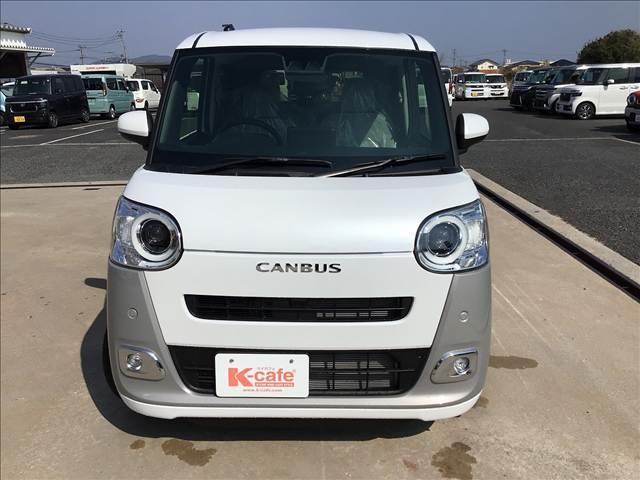 ムーヴキャンバス ストライプスG 両側電動スライドドア 衝突被害軽減ブレーキ スマートキー クリアランスソナー アイドリングストップ ECS LEDヘッドライト(3枚目)