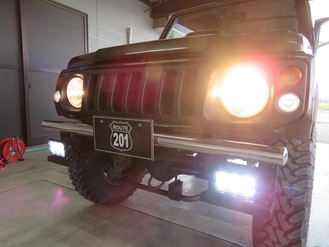 ジムニー ワイルドウインド　ガンＭ全塗装　リフトアップ　新品ＢＡＤＸ　ＤＯＳ＋オープンカントリー２２５／７５／１６　オーバーフェンダー／グリル各部チッピング黒塗装　社外前後バンパー／マフラー／テール／ＬＥＤフォグ／シートカバー（38枚目）