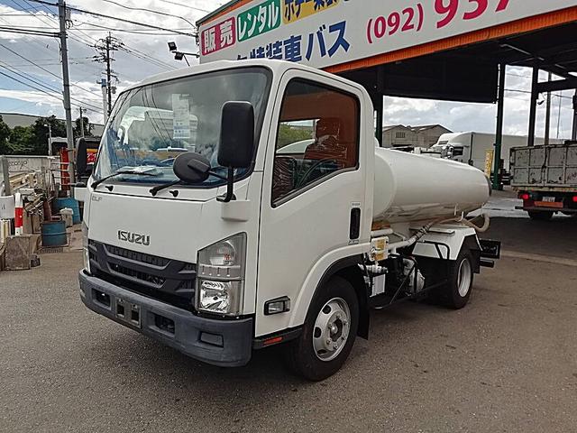 エルフトラック 4t 前後散水車 PTO式 内容量/4000リットル 品名/水 部屋/1室 吸引方式/PTO式(2枚目)